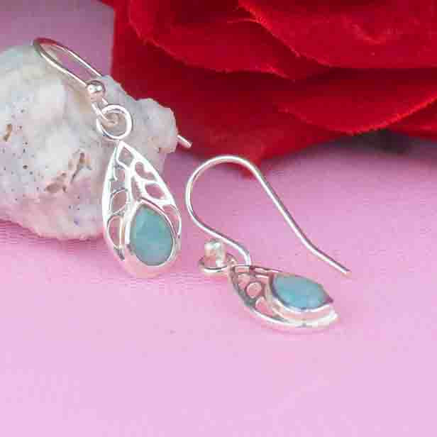 Zhupuk International Latest Stylish Gemstone Amazonite Earrings for Women and Girls Light Weight Dangle For Every Occasion Nickel-Free Quality ( RITI114 )