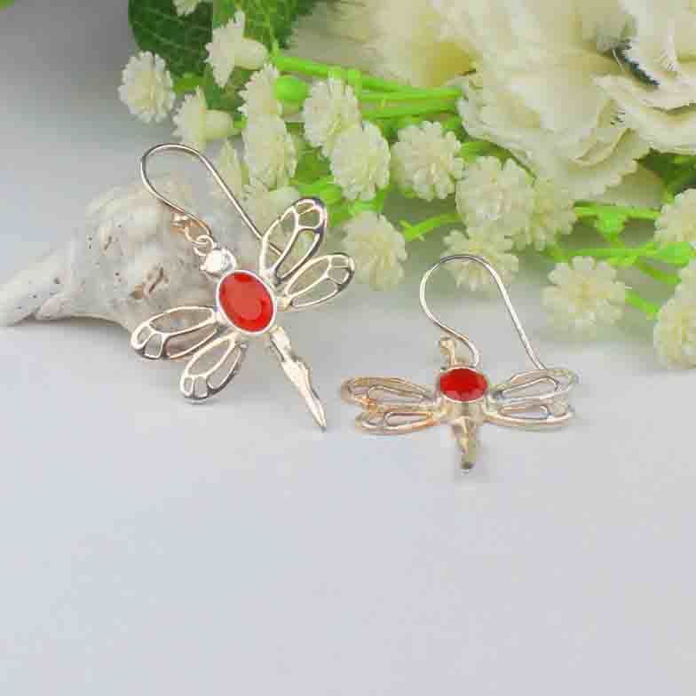 Zhupuk International Unique Design Gemstone Jasper Earrings for Women and Girls Light Weight Dangle For Every Occasion Nickel-Free Quality ( RITI115 )