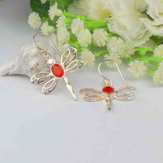 Zhupuk International Unique Design Gemstone Jasper Earrings for Women and Girls Light Weight Dangle For Every Occasion Nickel-Free Quality ( RITI115 )