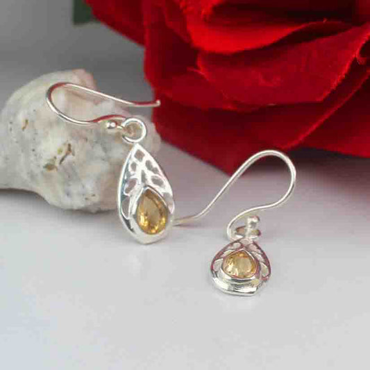 Zhupuk International Trending Stylish Gemstone Citrine Earrings for Women and Girls Light Weight Dangle For Every Occasion Nickel-Free Quality ( RITI117 )