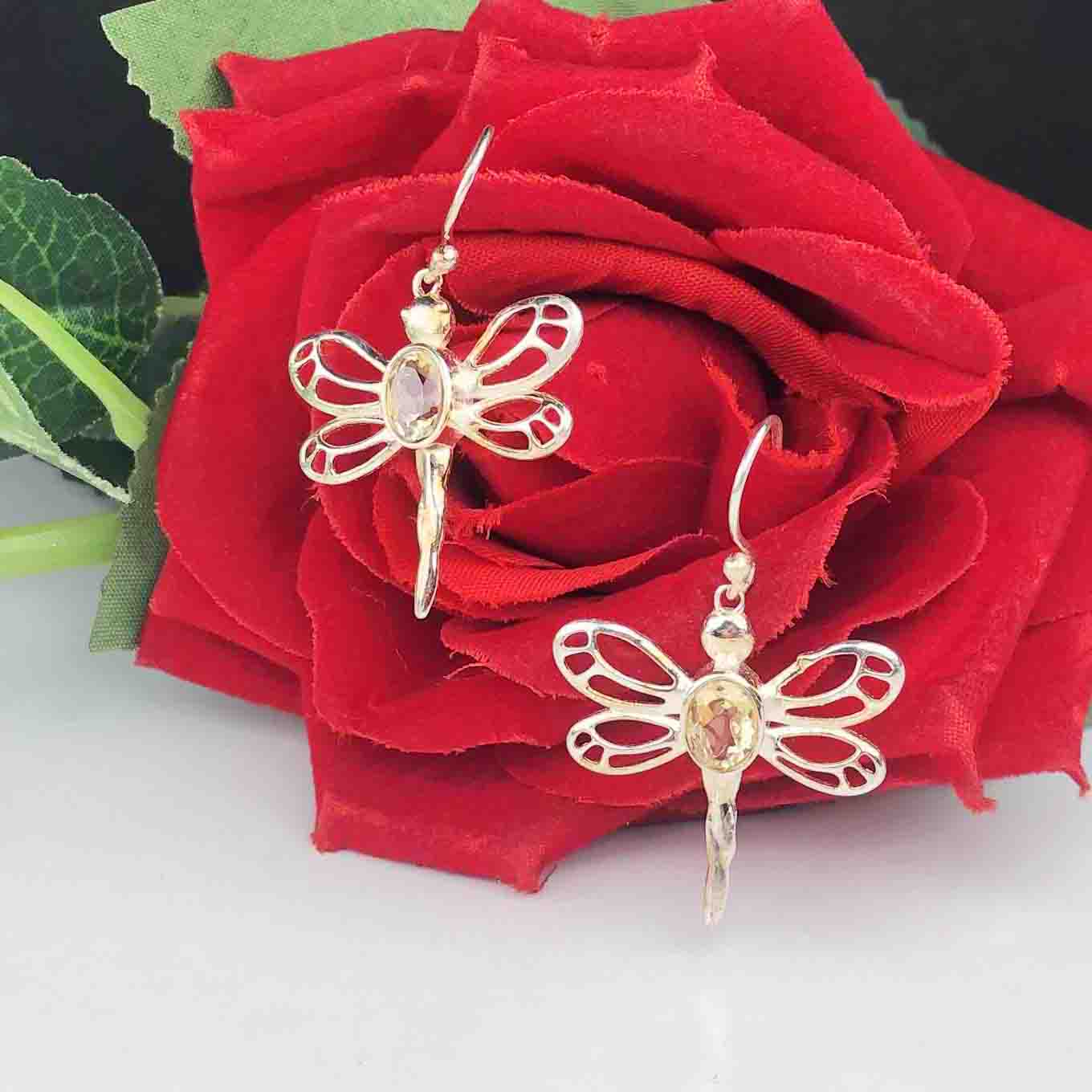 Zhupuk International Trending Design Gemstone Citrine Earrings for Women and Girls Light Weight Dangle For Every Occasion Nickel-Free Quality ( RITI121 )