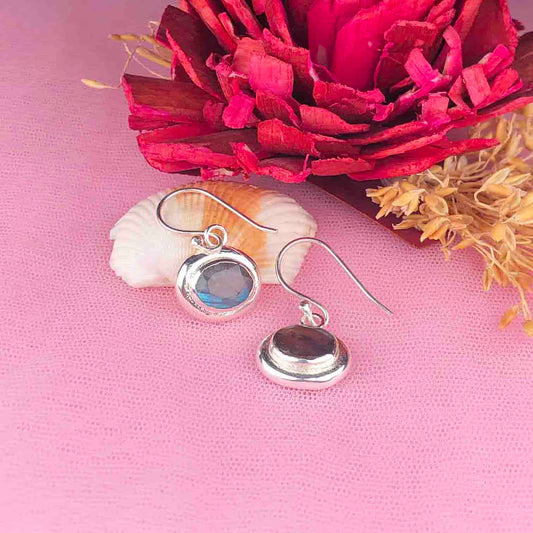 Zhupuk International Unique Design Gemstone Labradorite Earrings for Women and Girls Light Weight Dangle For Every Occasion Nickel-Free Quality ( RITI125 )