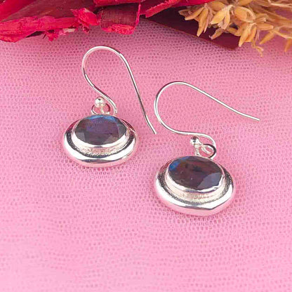 Zhupuk International Unique Design Gemstone Labradorite Earrings for Women and Girls Light Weight Dangle For Every Occasion Nickel-Free Quality ( RITI125 )