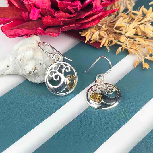 Zhupuk International Trending Stylish Gemstone Citrine Earrings for Women and Girls Light Weight Dangle For Every Occasion Nickel-Free Quality ( RITI127 )