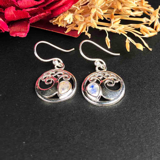 Zhupuk International Latest Design Gemstone Moonstone Earrings for Women and Girls Light Weight Dangle For Every Occasion Nickel-Free Quality ( RITI130 )