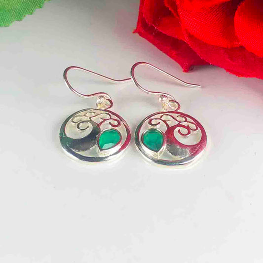 Zhupuk International Trending Design Gemstone Onyx Earrings for Women and Girls Light Weight Dangle For Every Occasion Nickel-Free Quality ( RITI133 )