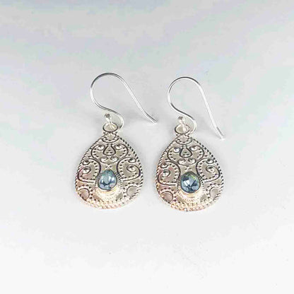 Zhupuk International Trending Stylish Gemstone Aquamarine Earrings for Women and Girls Light Weight Dangle For Every Occasion Nickel-Free Quality ( RITI134 )
