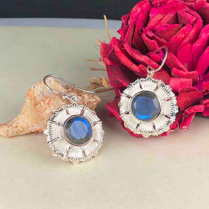 Zhupuk International Latest Design Gemstone Labradorite Earrings for Women and Girls Light Weight Dangle For Every Occasion Nickel-Free Quality ( RITI140 )