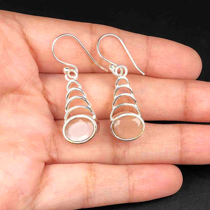 Zhupuk International Trending Design Gemstone Chalcedony Earrings for Women and Girls Light Weight Dangle For Every Occasion Nickel-Free Quality ( RITI143 )