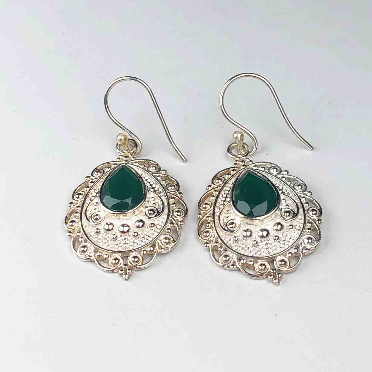 Zhupuk International Latest Design Gemstone Onyx Earrings for Women and Girls Light Weight Dangle For Every Occasion Nickel-Free Quality ( RITI145 )