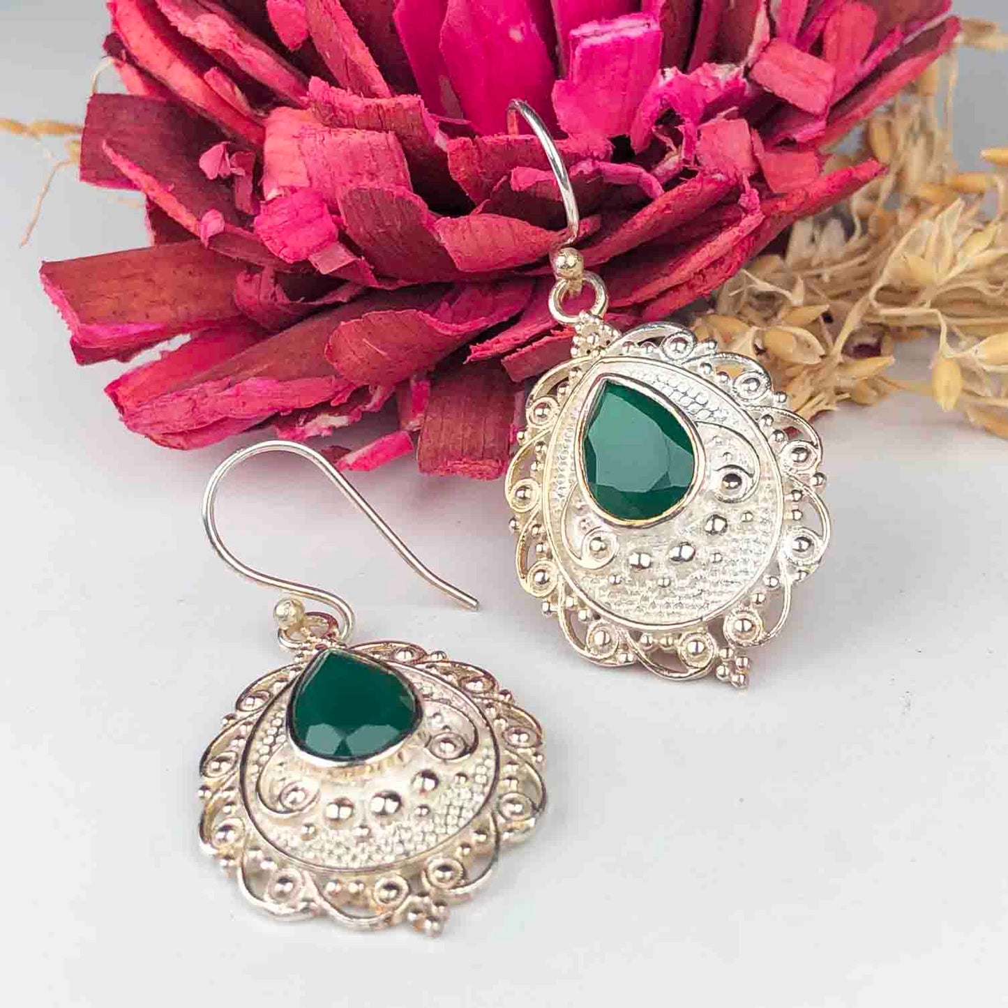 Zhupuk International Latest Design Gemstone Onyx Earrings for Women and Girls Light Weight Dangle For Every Occasion Nickel-Free Quality ( RITI145 )