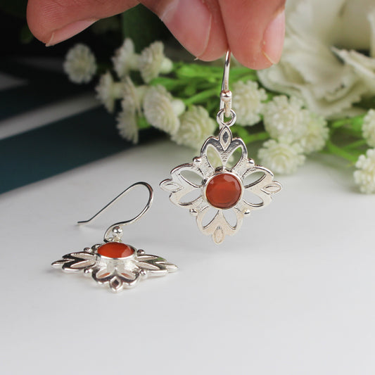 Zhupuk International Latest Design Gemstone Jasper Earrings for Women and Girls Light Weight Dangle For Every Occasion Nickel-Free Quality ( RITI147 )