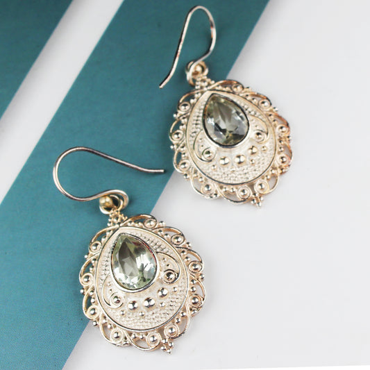 Zhupuk International Unique Design Gemstone Amethyst Earrings for Women and Girls Light Weight Dangle For Every Occasion Nickel-Free Quality ( RITI149 )