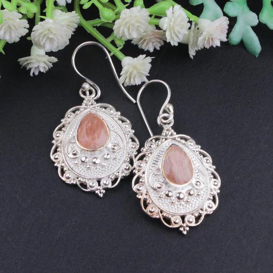 Zhupuk International Trending Stylish Gemstone Chalcedony Earrings for Women and Girls Light Weight Dangle For Every Occasion Nickel-Free Quality ( RITI151 )