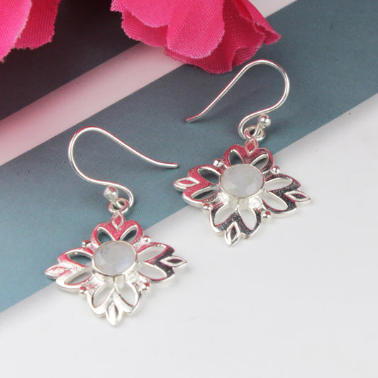 Zhupuk International Unique Design Gemstone Moonstone Earrings for Women and Girls Light Weight Dangle For Every Occasion Nickel-Free Quality ( RITI154 )