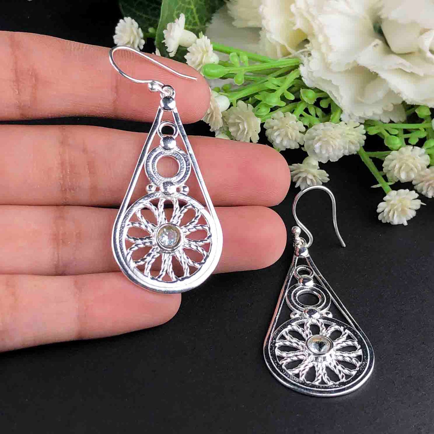 Zhupuk International Latest Stylish Gemstone Citrine Earrings for Women and Girls Light Weight Dangle For Every Occasion Nickel-Free Quality ( RITI163 )