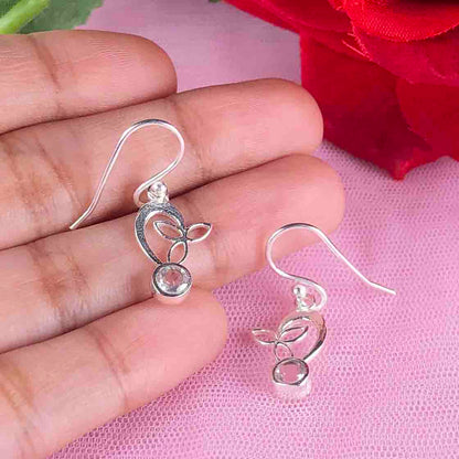 Zhupuk International Latest Stylish Gemstone Clear Quartz Earrings for Women and Girls Light Weight Dangle For Every Occasion Nickel-Free Quality ( RITI165 )