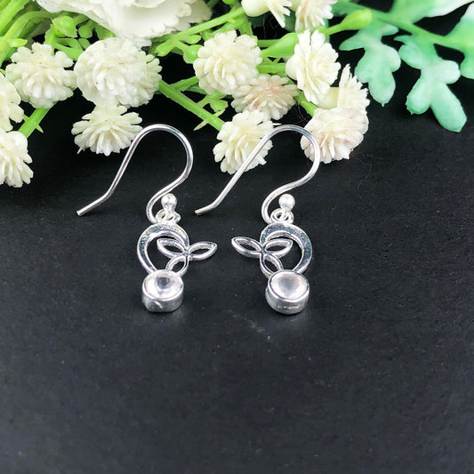 Zhupuk International Trending Design Gemstone Rose Quartz Earrings for Women and Girls Light Weight Dangle For Every Occasion Nickel-Free Quality ( RITI167 )