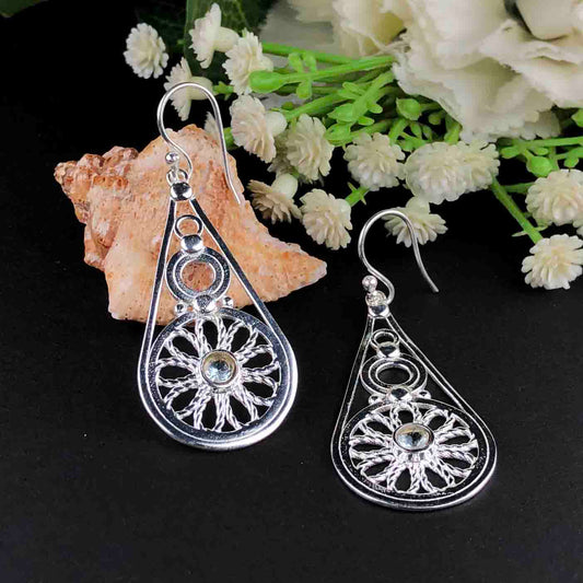 Zhupuk International Latest Stylish Gemstone Citrine Earrings for Women and Girls Light Weight Dangle For Every Occasion Nickel-Free Quality ( RITI170 )