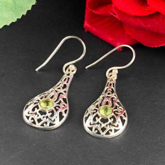 Zhupuk International Latest Design Gemstone Peridot Earrings for Women and Girls Light Weight Dangle For Every Occasion Nickel-Free Quality ( RITI174 )