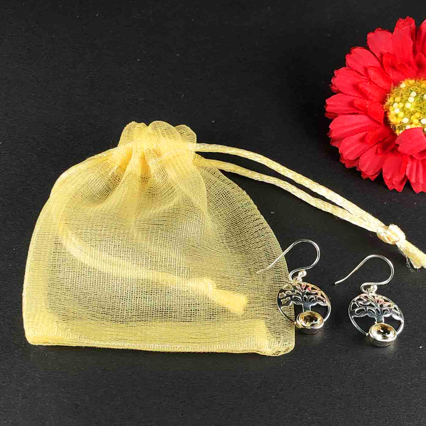 Zhupuk International Latest Stylish Gemstone Citrine Earrings for Women and Girls Light Weight Dangle For Every Occasion Nickel-Free Quality ( RITI175 )