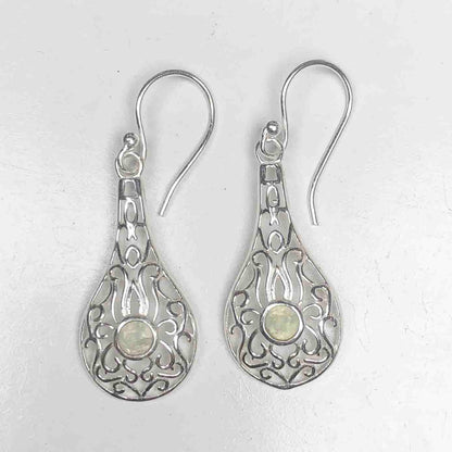 Zhupuk International Unique Design Gemstone Prehnite Earrings for Women and Girls Light Weight Dangle For Every Occasion Nickel-Free Quality ( RITI176 )