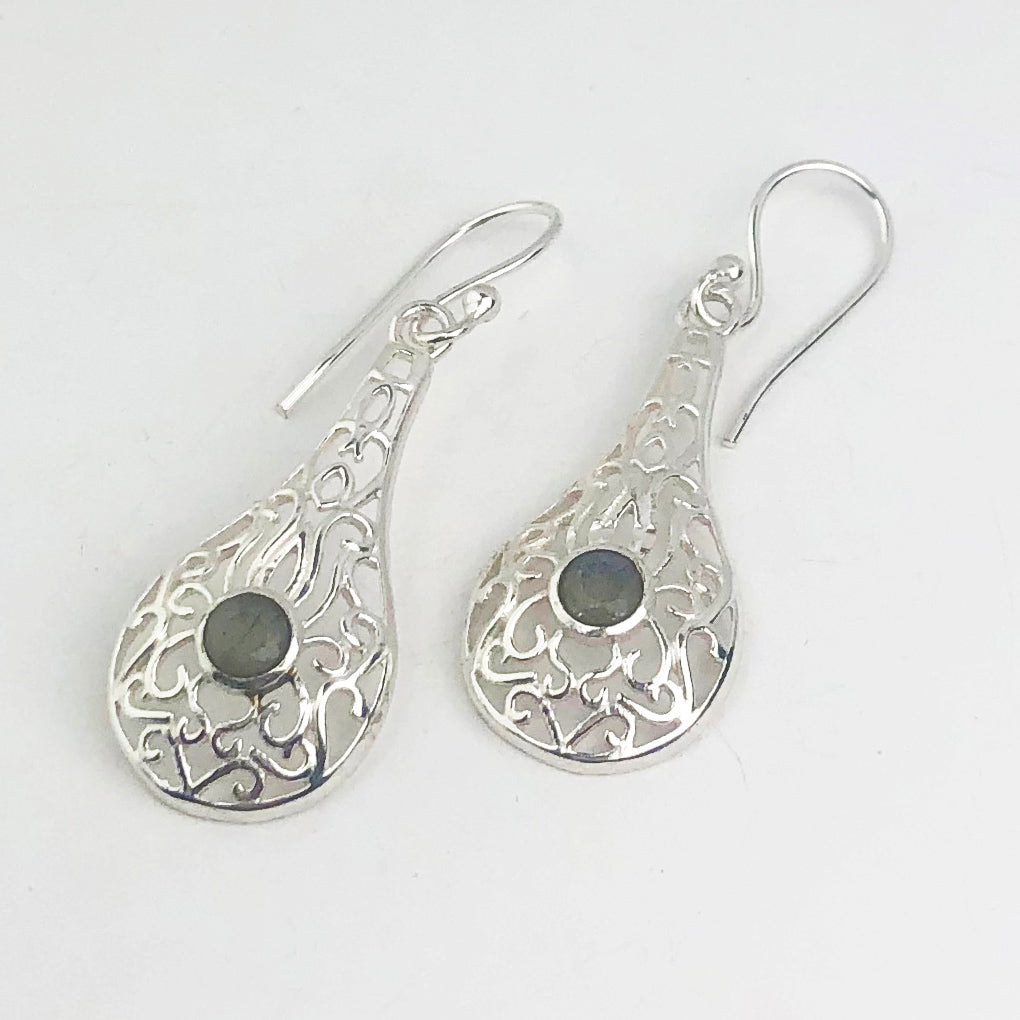 Zhupuk International Trending Design Gemstone Labradorite Earrings for Women and Girls Light Weight Dangle For Every Occasion Nickel-Free Quality ( RITI177 )