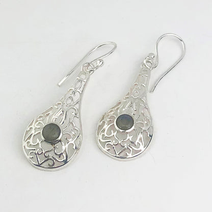 Zhupuk International Trending Design Gemstone Labradorite Earrings for Women and Girls Light Weight Dangle For Every Occasion Nickel-Free Quality ( RITI177 )