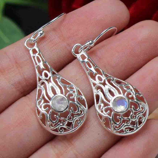 Zhupuk International Trending Stylish Gemstone Moonstone Earrings for Women and Girls Light Weight Dangle For Every Occasion Nickel-Free Quality ( RITI178 )