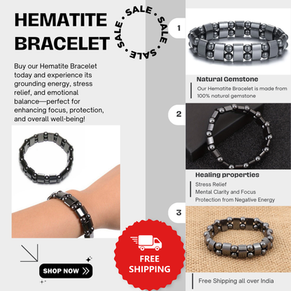 Black Hematite Healing Bracelet – Promotes Grounding, Protection, And Mental Clarity