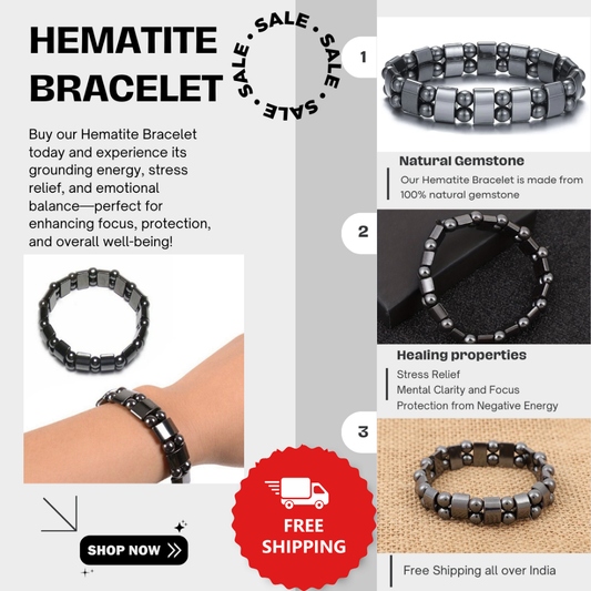 Black Hematite Healing Bracelet – Promotes Grounding, Protection, And Mental Clarity