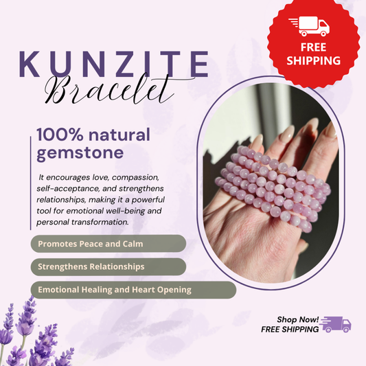 Purple Kunzite Healing Bracelet – Promotes Emotional Healing, Self-Love, And Joy