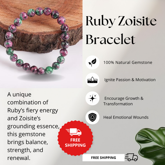 Pink Ruby Zoisite Healing Bracelet – Promotes Energy, Beauty, And Wellness
