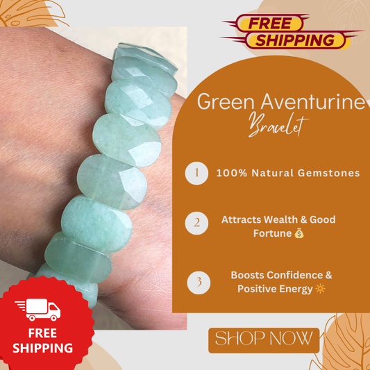 Green Aventurine Healing Bracelet – Promotes Luck, Prosperity, And Heart Healing