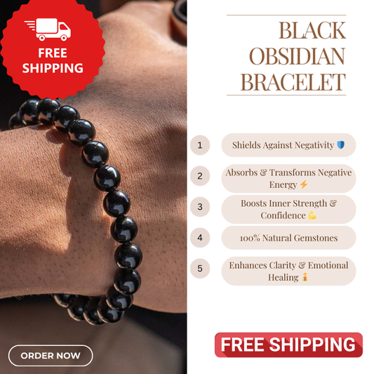 Black Obsidian Healing Bracelet – Promotes Protection, Clarity, And Transformation