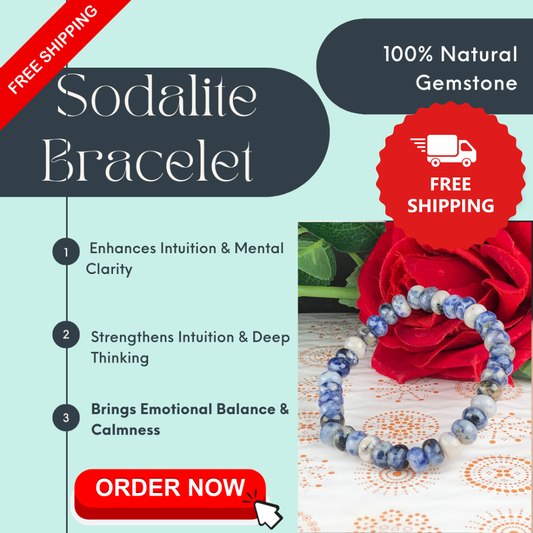 Blue Sodalite Healing Bracelet – Promotes Truth, Intuition, And Emotional Balance