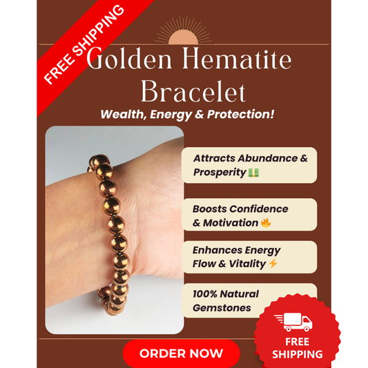 Golden Hematite Healing Bracelet – Promotes Grounding, Protection, And Mental Clarity