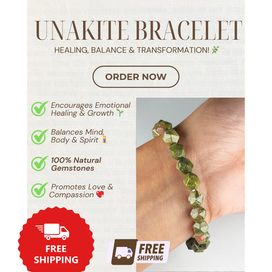 Green Unakite Healing Bracelet – Promotes Emotional Balance, Grounding, And Compassion