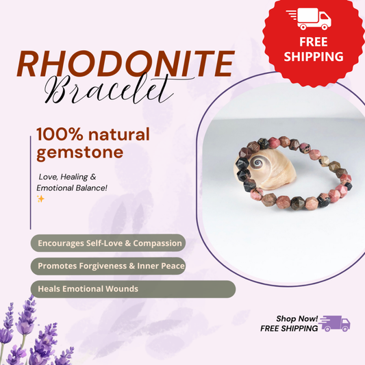 Pink Rhodonite Healing Bracelet – Promotes Forgiveness, Love, And Compassion