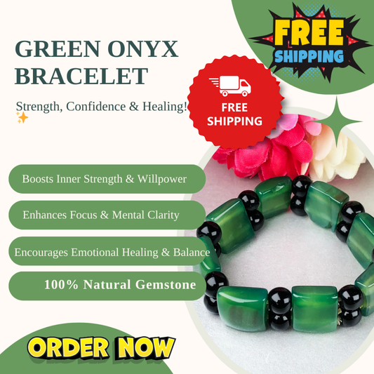 Green Onyx Healing Bracelet – Promotes Strength, Grounding, And Focus