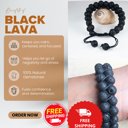 Black Lava Healing Bracelet – Promotes Courage, Strength, And Calming Energy