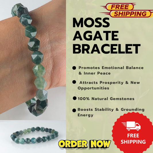 Green Moss Agate Healing Bracelet – Promotes Stability, Protection, And Strength