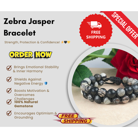 Gray Jasper Healing Bracelet – Promotes Strength, Protection, And Courage
