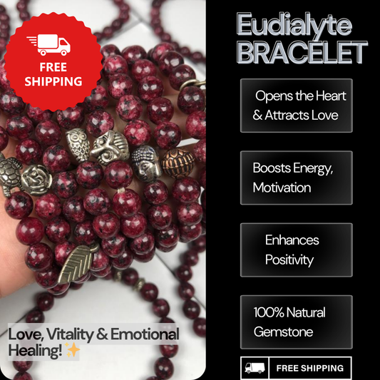 Green Eudialyte Healing Bracelet – Promotes Life Force, Love, And Creativity