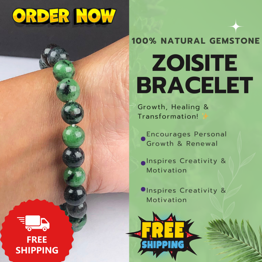Green Ruby Zoisite Healing Bracelet – Promotes Energy, Beauty, And Wellness