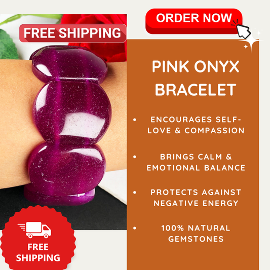 Pink Onyx Healing Bracelet – Promotes Strength, Grounding, And Focus