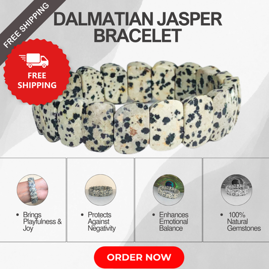 White Dalmatian Healing Bracelet – Promotes Joy, Playfulness, And Loyalty
