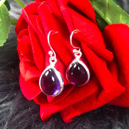 One of a kind Purple Amethyst Sterling Silver Earrings