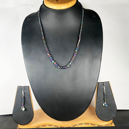 Elegant Multi Color Mystic Topaz Necklace/Earrings Main Metal Brass, Silver Coated