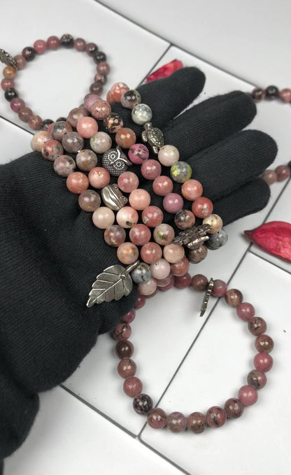 Pink Rhodonite Healing Bracelet – Promotes Forgiveness, Love, And Compassion
